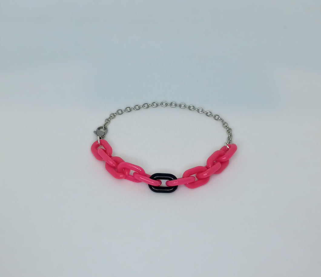 Pink and Black - Half & Half Bracelet