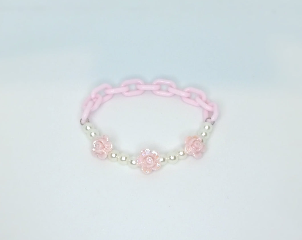 Pale Pink Links and Pearls - Half & Half Bracelet