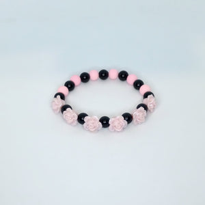Pink and Black Flower - Half & Half Bracelet