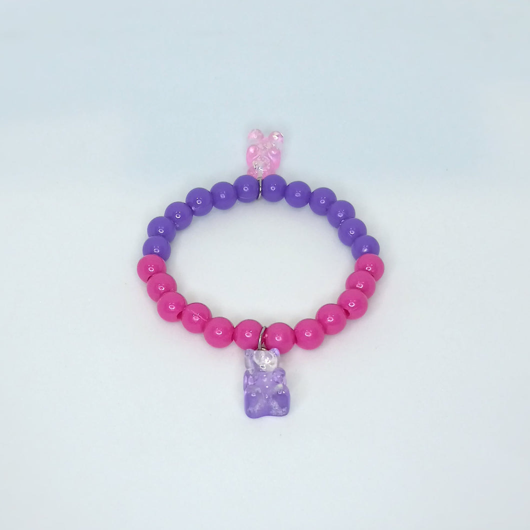 Pink and Purple Bear - Half & Half Bracelet