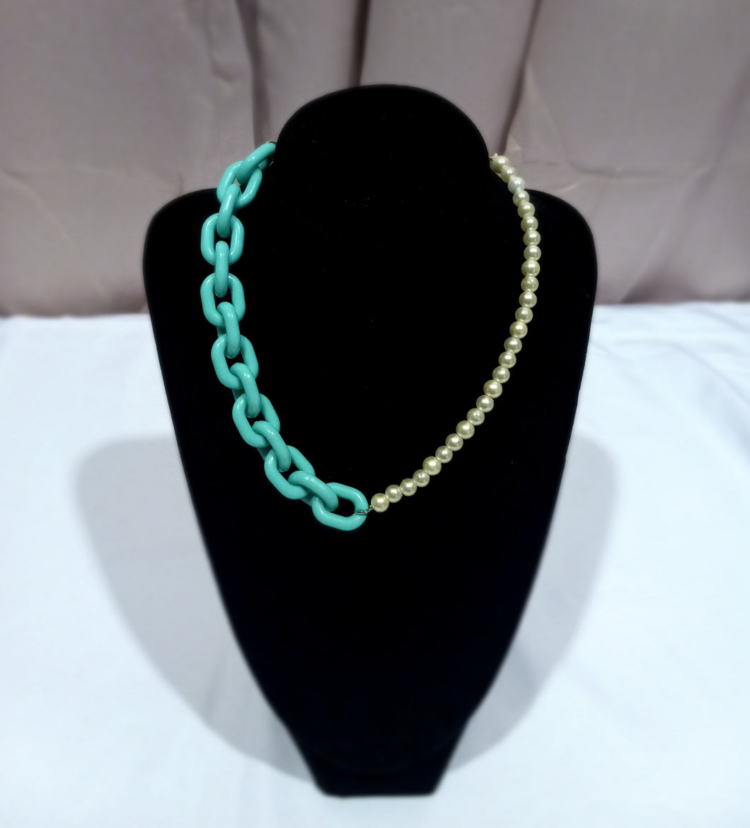 Teal Links and Pearls -