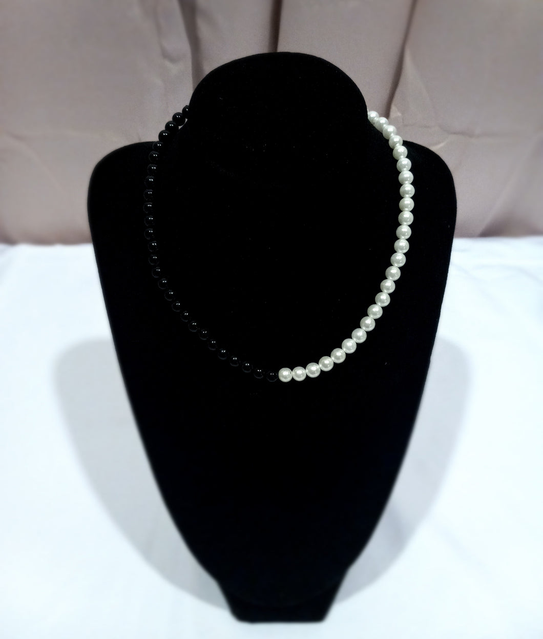 Black and White Pearl - Half & Half Necklace