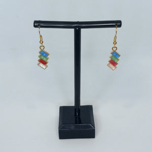 Multi Color Rectangle Earrings