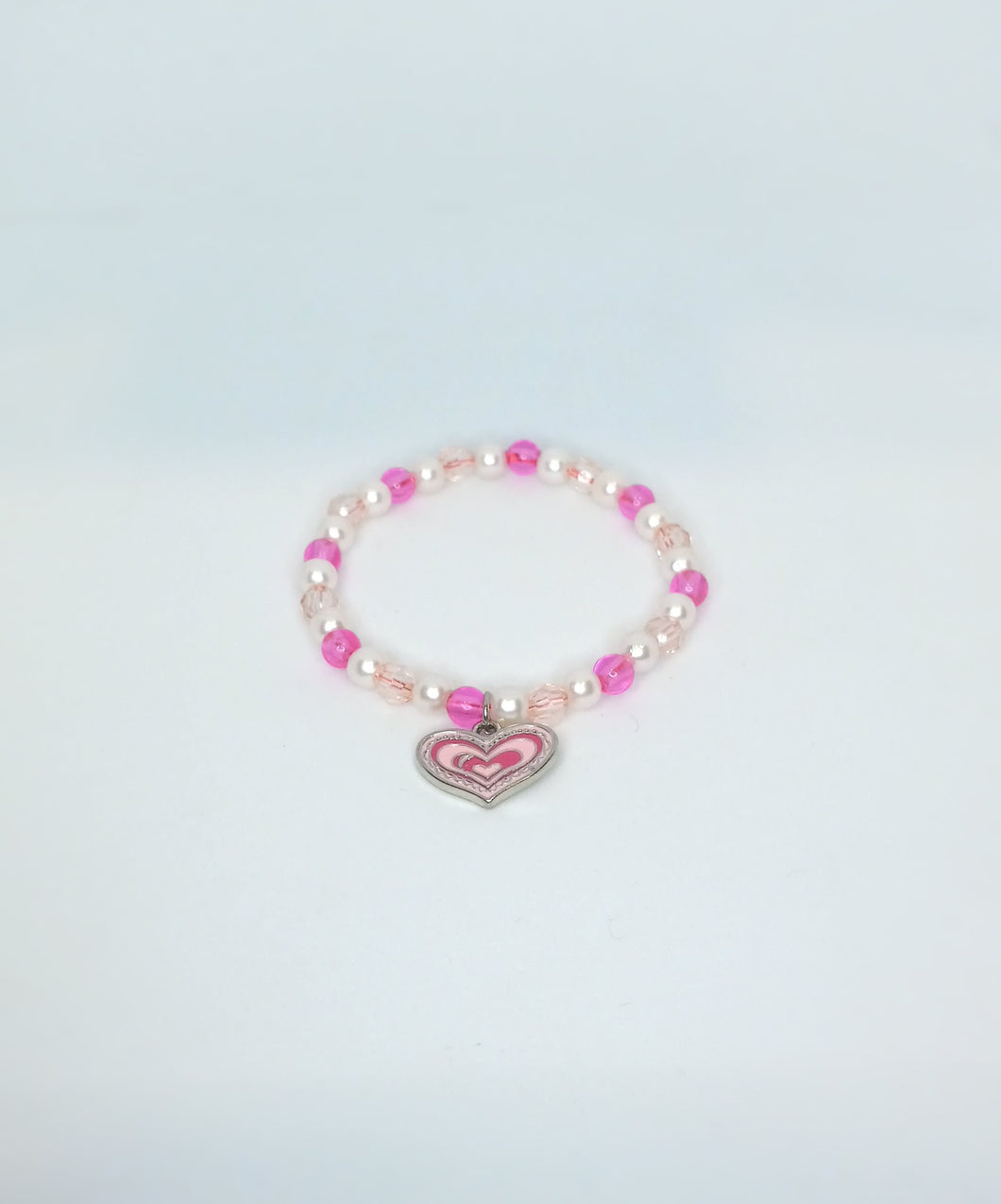 Pink, White, and Pearl Bead Bracelet