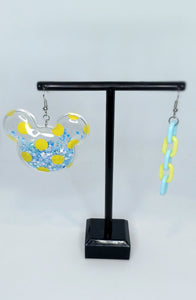 Blue and Yellow Mouse Shaker - Mix Match Earrings