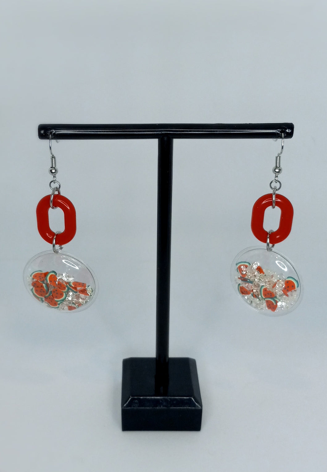 Red Shaker and Link - Mix Match Earrings