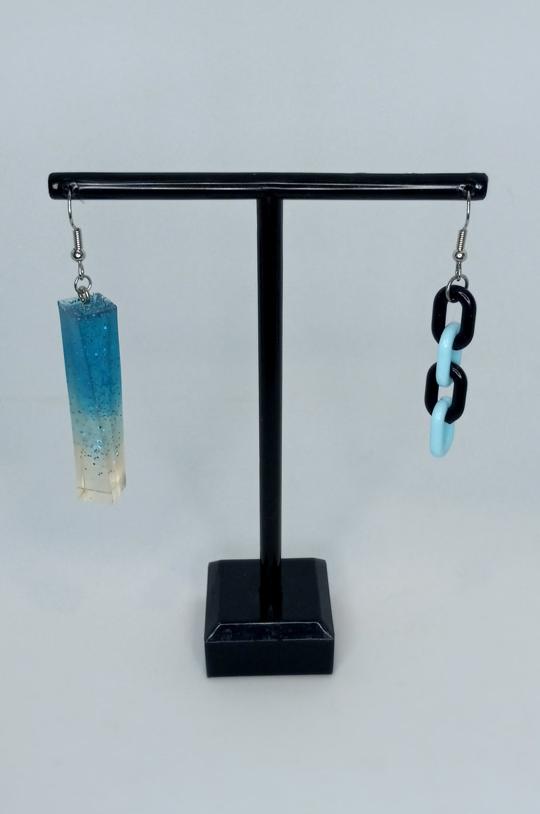 Blue Twisted Crystal with Links - Mix Match Earrings