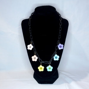 Black with Colorful Flowers Necklace