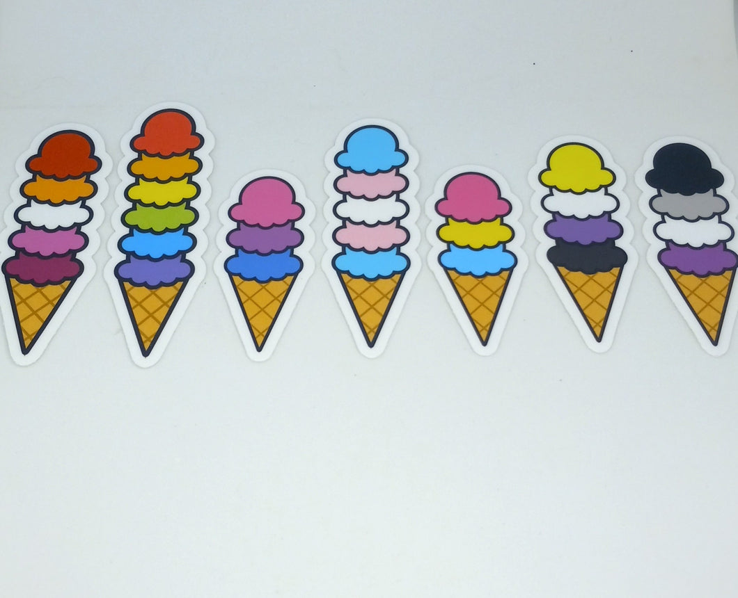 Pride Ice Cream Cone Sticker