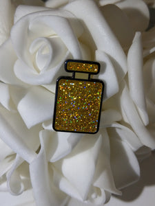 Gold Perfume Bottle Enamel Pin