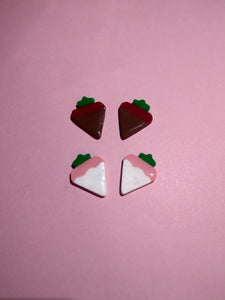 Chocolate Covered Strawberry Earrings