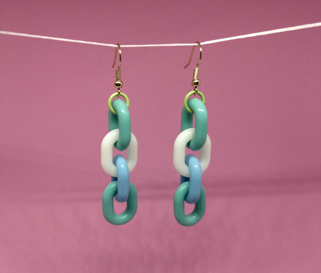 Multi Color 5 Link Earrings