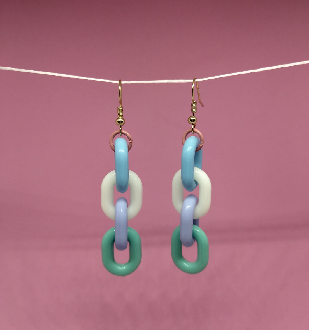 Multi Color 6 Link Earrings