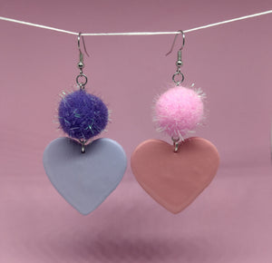 Mix Match Earrings (Pink and Purple)
