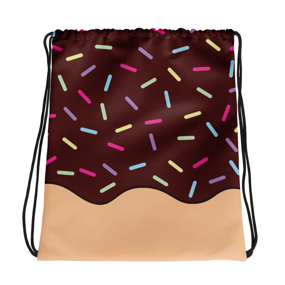 Chocolate Donut Drawstring bag